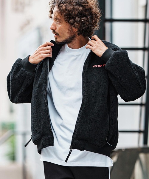 mj11048-Plain Boa Oversized Blouson ボアブルゾン(F25F040