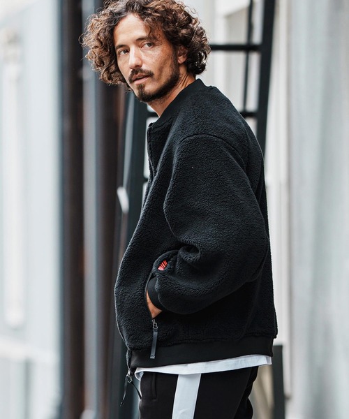 mj11048-Plain Boa Oversized Blouson ボアブルゾン(F25F040