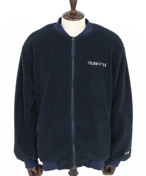 mj11048-Plain Boa Oversized Blouson ボアブルゾン(F25F040