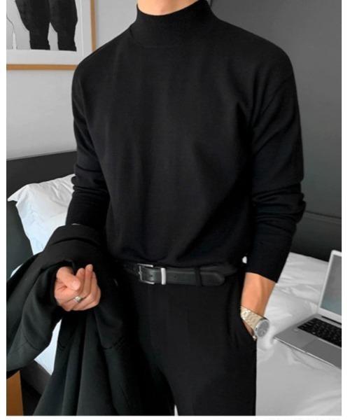 Otte(オッテ)の「ハーフネックデイリーニット(ニット/セーター・メンズ・ブラック/ブラウン・LARGE/MEDIUM/X-LARGE)」の2枚目の写真