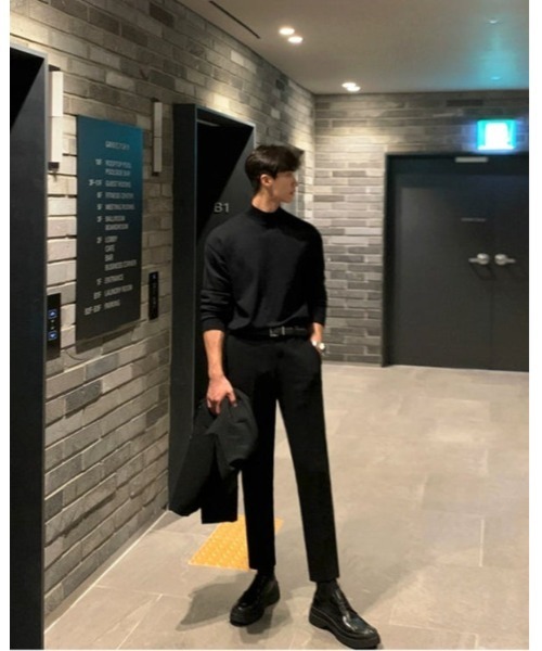 Otte(オッテ)の「ハーフネックデイリーニット(ニット/セーター・メンズ・ブラック/ブラウン・LARGE/MEDIUM/X-LARGE)」の6枚目の写真
