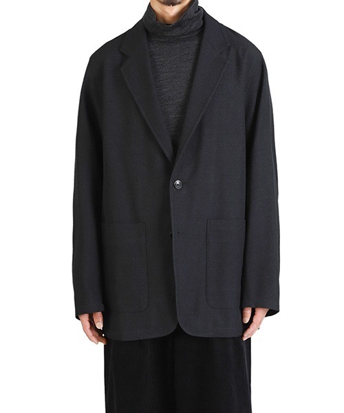 marka（マーカ）の「marka / マーカ：STROLL AROUND JACKET -TUMBLED WOOL SERGE-：M25C12JK01C[COR]（テーラードジャケット・メンズ・ブラック系その他・1(S)）」の9枚目の写真