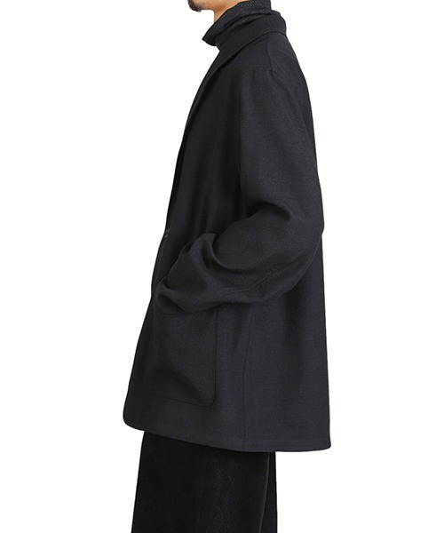 marka（マーカ）の「marka / マーカ：STROLL AROUND JACKET -TUMBLED WOOL SERGE-：M25C12JK01C[COR]（テーラードジャケット・メンズ・ブラック系その他・1(S)）」の10枚目の写真