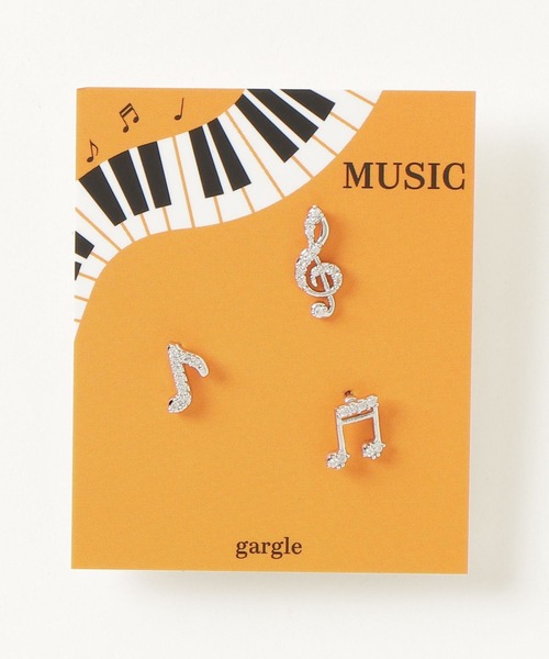 gargle(ガーグル)の「gargle ガーグル:MUSICシリーズ リズム ト音記号 音符 ピアス(ピアス(両耳用)・レディース・シルバー/ゴールド・FREE)」の3枚目の写真
