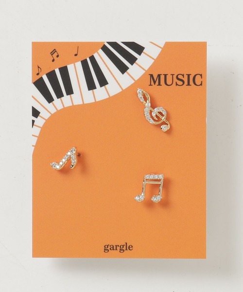 gargle(ガーグル)の「gargle ガーグル:MUSICシリーズ リズム ト音記号 音符 ピアス(ピアス(両耳用)・レディース・シルバー/ゴールド・FREE)」の7枚目の写真