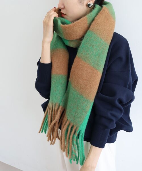 le.coeur blanc（ルクールブラン）の「ビッグフリンジチェックストール（ストール/ショール・レディース・ブルー/レッド/グリーン・FREE）」の19枚目の写真