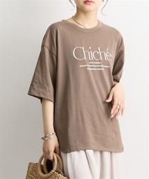 綿混オーバーサイズきれいめロゴＴシャツ
