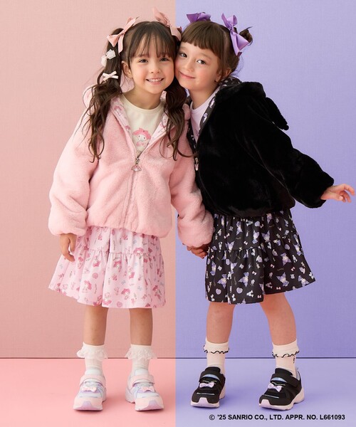 マイメロディ＆クロミ×ANY KIDS】総柄 ティアードスカート（スカート