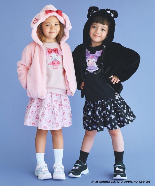 ANY(エニィ)の「【マイメロディ&クロミ×ANY KIDS】総柄 ティアードスカート(スカート・キッズ・ピンク系/ブラック系・120/110/100/130)」の9枚目の写真