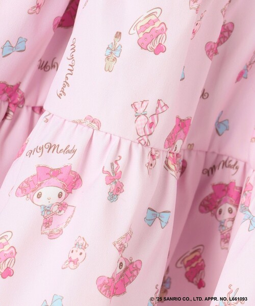 セール】【マイメロディ＆クロミ×ANY KIDS】総柄 ティアードスカート