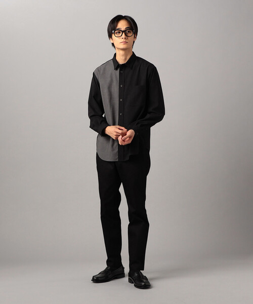 COMME CA MEN（コムサメン）の「T/Rトロ カラーブロッキングシャツ（シャツ/ブラウス・メンズ・ブラック/チャコールグレー・L/M）」の3枚目の写真
