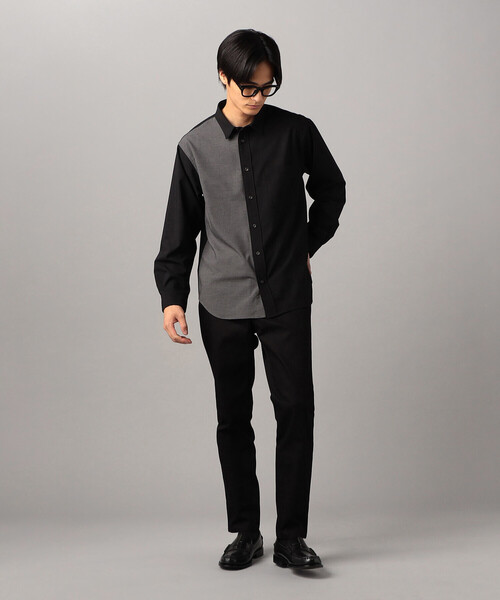 COMME CA MEN（コムサメン）の「T/Rトロ カラーブロッキングシャツ（シャツ/ブラウス・メンズ・ブラック/チャコールグレー・L/M）」の4枚目の写真