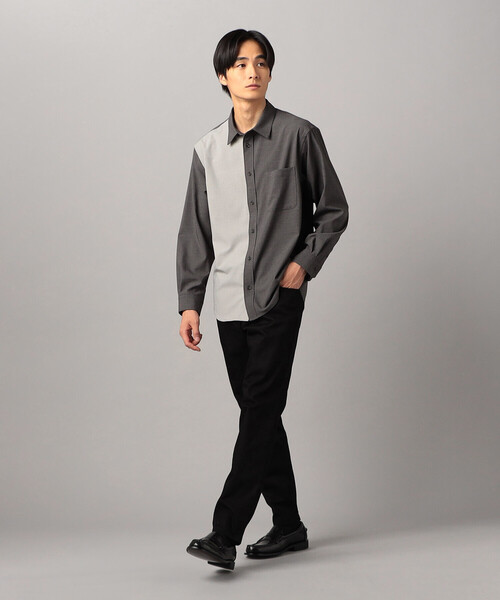 COMME CA MEN（コムサメン）の「T/Rトロ カラーブロッキングシャツ（シャツ/ブラウス・メンズ・ブラック/チャコールグレー・L/M）」の17枚目の写真