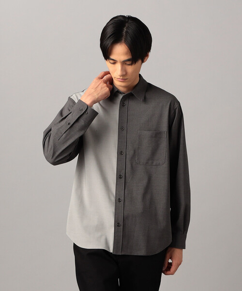 COMME CA MEN（コムサメン）の「T/Rトロ カラーブロッキングシャツ（シャツ/ブラウス・メンズ・ブラック/チャコールグレー・L/M）」の9枚目の写真