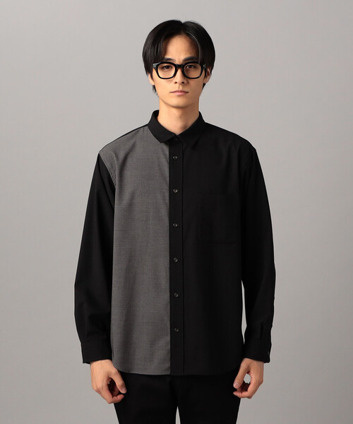 COMME CA MEN（コムサメン）の「T/Rトロ カラーブロッキングシャツ（シャツ/ブラウス・メンズ・ブラック/チャコールグレー・L/M）」の10枚目の写真