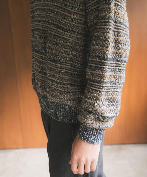 crepuscule（クレプスキュール）の「『別注』crepuscule×URBAN RESEARCH　Multi Border Mix CREW-NECK（ニット/セーター・メンズ・ブラック/ベージュ/ネイビー・1/2）」の19枚目の写真