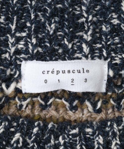 crepuscule（クレプスキュール）の「『別注』crepuscule×URBAN RESEARCH　Multi Border Mix CREW-NECK（ニット/セーター・メンズ・ブラック/ベージュ/ネイビー・1/2）」の5枚目の写真