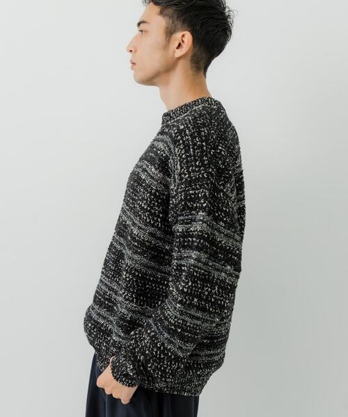 別注』crepuscule×URBAN RESEARCH Multi Border Mix CREW-NECK（ニット
