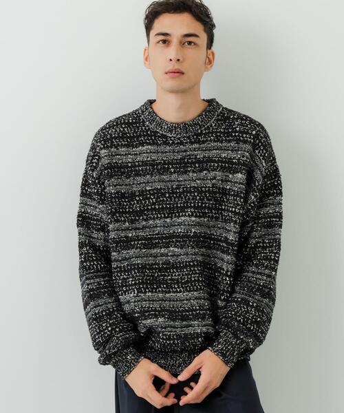 別注』crepuscule×URBAN RESEARCH Multi Border Mix CREW-NECK（ニット