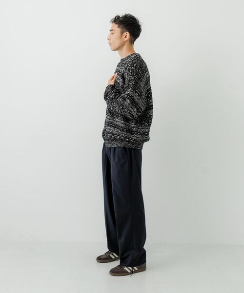 crepuscule（クレプスキュール）の「『別注』crepuscule×URBAN RESEARCH　Multi Border Mix CREW-NECK（ニット/セーター・メンズ・ブラック/ベージュ/ネイビー・1/2）」の10枚目の写真