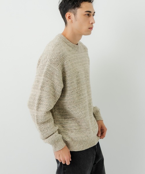 別注』crepuscule×URBAN RESEARCH Multi Border Mix CREW-NECK（ニット