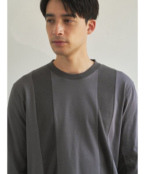 TRANSITION(トランジション)の「【TRANSITION】フライス切り替えロングスリーブTEE ロンT(Tシャツ/カットソー・メンズ・グレー系その他4/ブラック・4/3/2)」の4枚目の写真