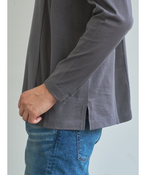 TRANSITION(トランジション)の「【TRANSITION】フライス切り替えロングスリーブTEE ロンT(Tシャツ/カットソー・メンズ・グレー系その他4/ブラック・4/3/2)」の5枚目の写真