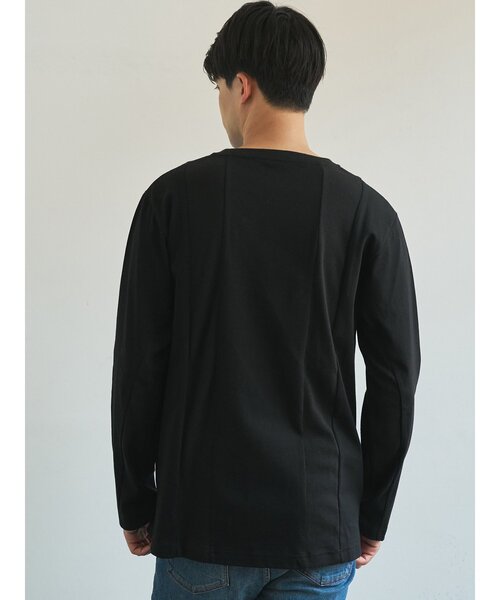 TRANSITION(トランジション)の「【TRANSITION】フライス切り替えロングスリーブTEE ロンT(Tシャツ/カットソー・メンズ・グレー系その他4/ブラック・4/3/2)」の7枚目の写真