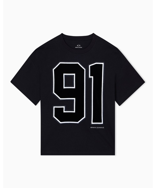ARMANI EXCHANGE(アルマーニエクスチェンジ)の「【A|X アルマーニ エクスチェンジ】91ロゴ 半袖クルーネックTシャツ/BOY BOXY(Tシャツ/カットソー・レディース・ブラック・SMALL/MEDIUM/LARGE/X-SMALL/X-LARGE)」の4枚目の写真
