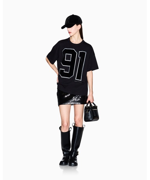 ARMANI EXCHANGE(アルマーニエクスチェンジ)の「【A|X アルマーニ エクスチェンジ】91ロゴ 半袖クルーネックTシャツ/BOY BOXY(Tシャツ/カットソー・レディース・ブラック・SMALL/MEDIUM/LARGE/X-SMALL/X-LARGE)」の7枚目の写真