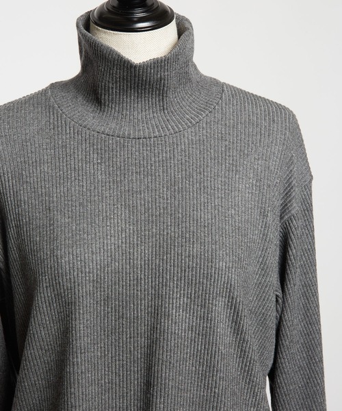 gomme（ゴム）の「リブニット　アームカバーＴ（Tシャツ/カットソー・レディース・チャコールグレー/ブラック・MEDIUM）」の16枚目の写真