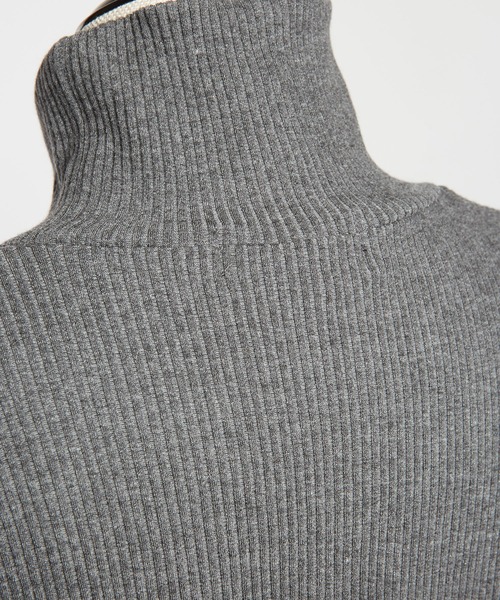 gomme（ゴム）の「リブニット　アームカバーＴ（Tシャツ/カットソー・レディース・チャコールグレー/ブラック・MEDIUM）」の18枚目の写真