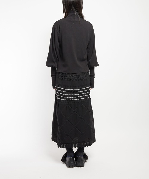 gomme（ゴム）の「リブニット　アームカバーＴ（Tシャツ/カットソー・レディース・チャコールグレー/ブラック・MEDIUM）」の9枚目の写真