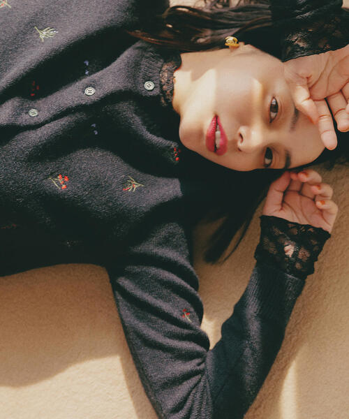 フラワー刺繍カーディガン（カーディガン/ボレロ）｜N.（N. Natural