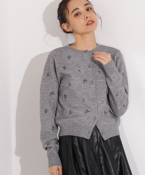 N.(N. Natural Beauty Basic)(エヌエヌナチュラルビューティーベーシック)の「フラワー刺繍カーディガン(カーディガン/ボレロ・レディース・ミント/グレー系その他/ブラック系その他・MEDIUM)」の11枚目の写真