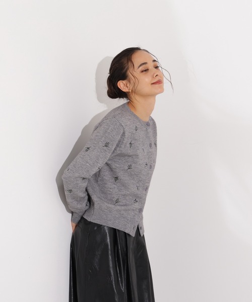 N.(N. Natural Beauty Basic)(エヌエヌナチュラルビューティーベーシック)の「フラワー刺繍カーディガン(カーディガン/ボレロ・レディース・ミント/グレー系その他/ブラック系その他・MEDIUM)」の13枚目の写真