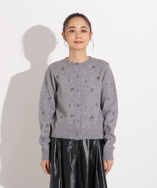 N.(N. Natural Beauty Basic)(エヌエヌナチュラルビューティーベーシック)の「フラワー刺繍カーディガン(カーディガン/ボレロ・レディース・ミント/グレー系その他/ブラック系その他・MEDIUM)」の17枚目の写真