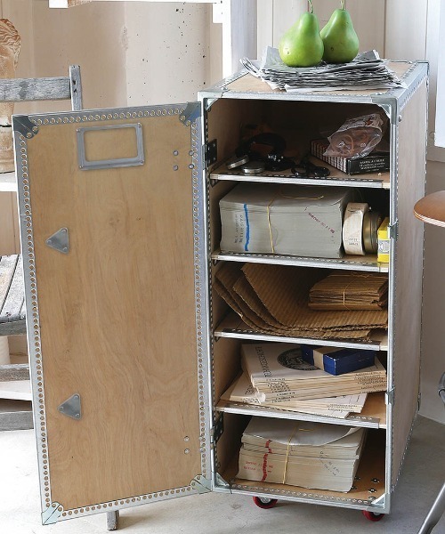 DULTON　キャビネット WOODEN CABINET 4 LAYER WOODEN CABINET WITH CASTORS 4 LAYER/木製 キャビネット 棚（収納