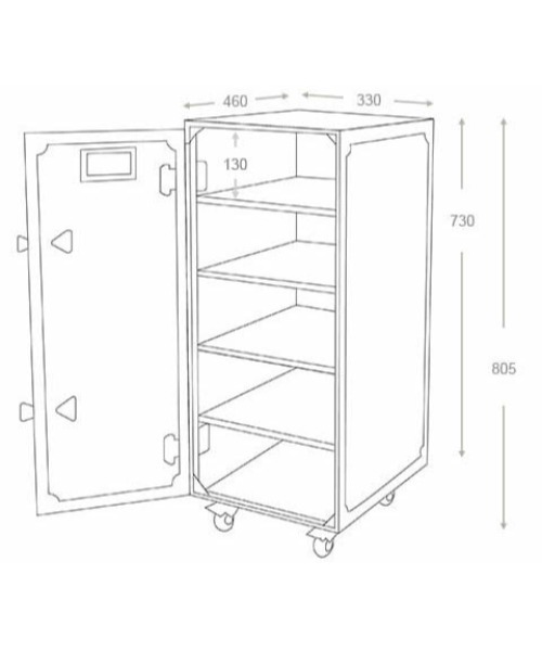 WOODEN CABINET WITH CASTORS 4 LAYER/木製 キャビネット 棚（収納