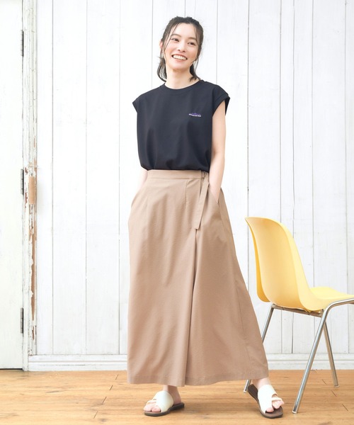 THOUSAND MILE（サウザンドマイル）の「[L's]WRAPPED SKIRT HIGH AIR PERMEABILITY CHECK/ラップスカート（スカート・レディース・ブルー系その他/ブラック系その他/ブラウン系その他・L/M）」の2枚目の写真