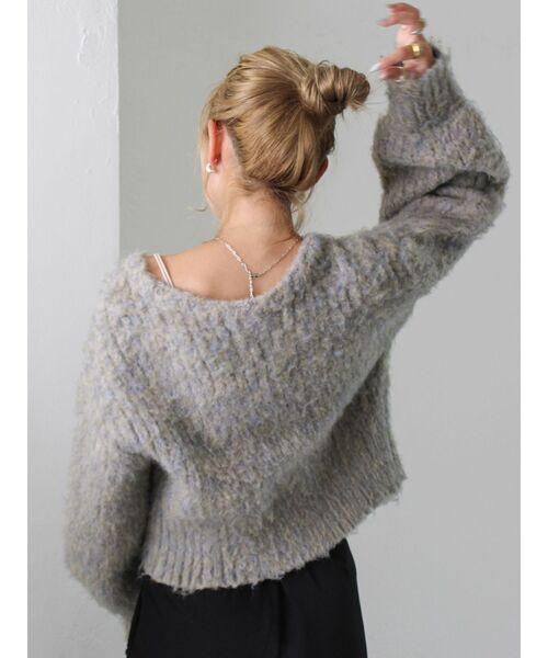 Ungrid(アングリッド)の「ダブルジップVネックニットカーディガン(ニット/セーター・レディース・グレー/イエロー/ブラウン・FREE)」の8枚目の写真