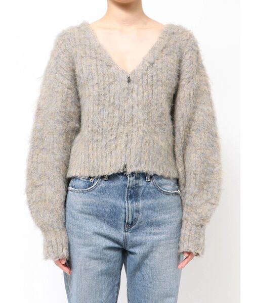 Ungrid(アングリッド)の「ダブルジップVネックニットカーディガン(ニット/セーター・レディース・グレー/イエロー/ブラウン・FREE)」の16枚目の写真