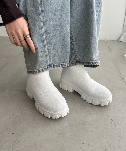 wears(ウェアーズ)の「厚底ニットショートブーツ(ブーツ・レディース・ブラウン/ホワイト/ブラック・24.5cm/23.5cm)」の21枚目の写真