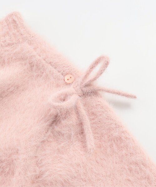 Seraph（セラフ）の「【ジュニア対応】ふわふわ肩あきリボンシャギーニット（ニット/セーター・キッズ・オフホワイト/ベビーピンク/サックスブルー・100/110/120/130/80/90/140）」の14枚目の写真