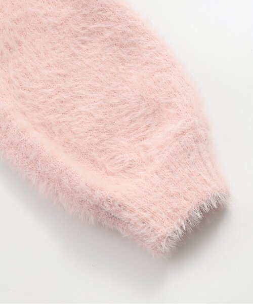 Seraph（セラフ）の「【ジュニア対応】ふわふわ肩あきリボンシャギーニット（ニット/セーター・キッズ・オフホワイト/ベビーピンク/サックスブルー・100/110/120/130/80/90/140）」の16枚目の写真