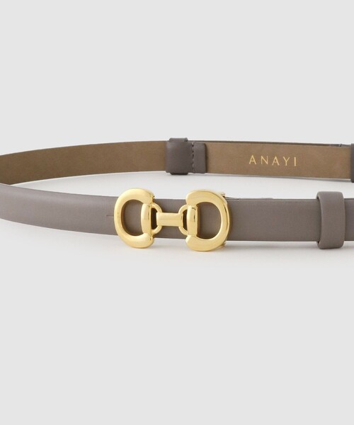 ANAYI（アナイ）の「ホースビットスライドベルト（ベルト・レディース・ブラック/グレー・FREE）」の4枚目の写真