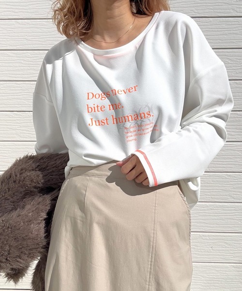 セール】ジョーゼットプリントロンT（Tシャツ/カットソー）｜Q（キュー