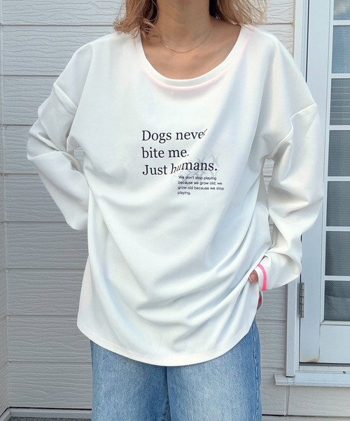 セール】ジョーゼットプリントロンT（Tシャツ/カットソー）｜Q（キュー