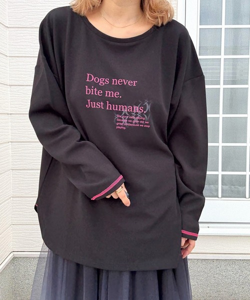 セール】ジョーゼットプリントロンT（Tシャツ/カットソー）｜Q（キュー