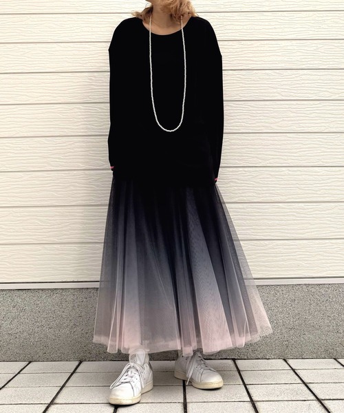 Q（キュー）の「ジョーゼットプリントロンT（Tシャツ/カットソー・レディース・ホワイト/ブラック/ホワイト系その他・MEDIUM）」の15枚目の写真